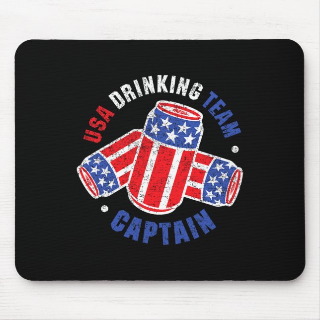 4th Of July Beer Can Flag Usa Drinking Team Tees  Mouse Pad (Front)