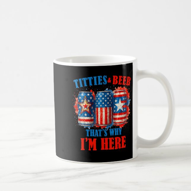4th Of July Beer Drinking American Beer Im Here Coffee Mug (Right)