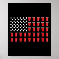 4th Of July Beer Pong American Flag College Party