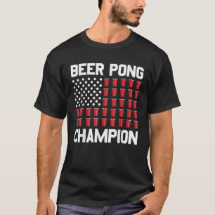 4th Of July Beer Pong Champion American Flag Party T-Shirt