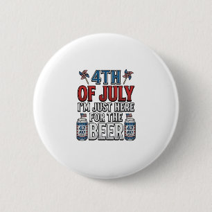 4th of July Beer Vintage Patriotic Shirt Design_1 6 Cm Round Badge