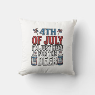 4th of July Beer Vintage Patriotic Shirt Design_1 Cushion