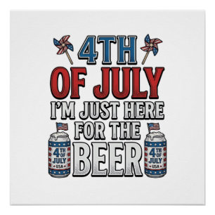 4th of July Beer Vintage Patriotic Shirt Design_1 Poster