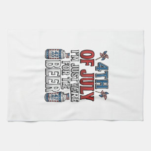 4th of July Beer Vintage Patriotic Shirt Design_1 Tea Towel