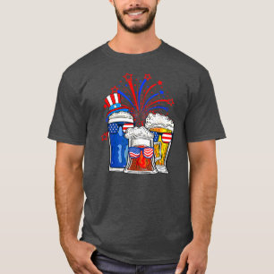 4th Of July Beers Glass Wear Sunglass American T-Shirt