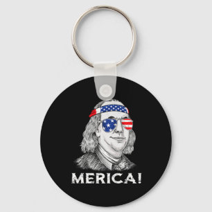 4th Of July Ben Franklin Merica USA Boys Girls Kid Key Ring