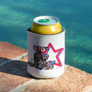 4th Of July Big Letter Star Can Cooler