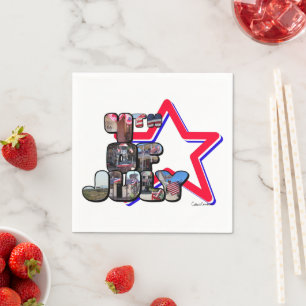4th Of July Big Letter Star Napkin