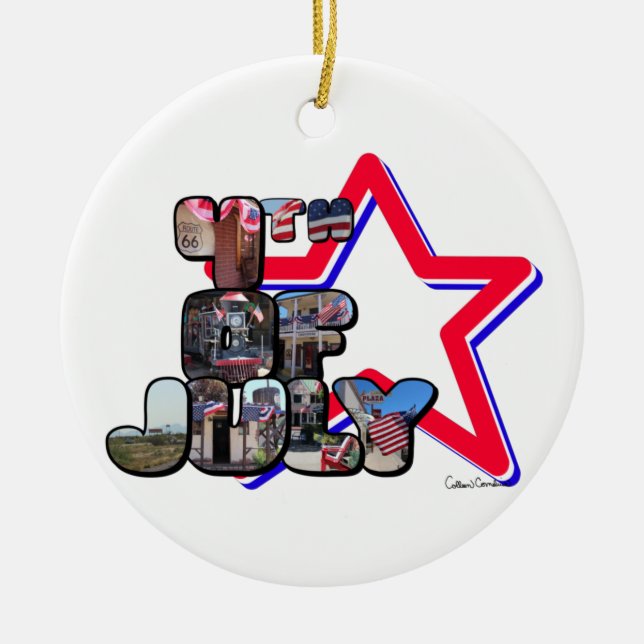 4th Of July Big Letter Star Ornament (Front)