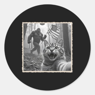 4th Of July Bigfoot And Sasquatch  Classic Round Sticker