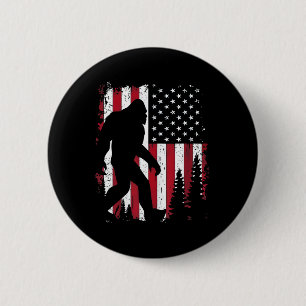 4th Of July Bigfoot Sasquatch American Flag Patrio 6 Cm Round Badge