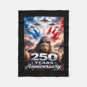4th of July Bigfoot Selfie American Flag Men Fleece Blanket