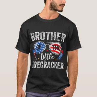 4Th Of July Birthday Brother Of The Little Firecra T-Shirt