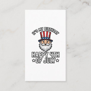 4th of July Birthday Gnome Patriotic Shirt Design_ Business Card