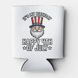 4th of July Birthday Gnome Patriotic Shirt Design_ Can Cooler