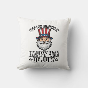 4th of July Birthday Gnome Patriotic Shirt Design_ Cushion