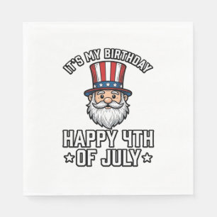 4th of July Birthday Gnome Patriotic Shirt Design_ Napkin