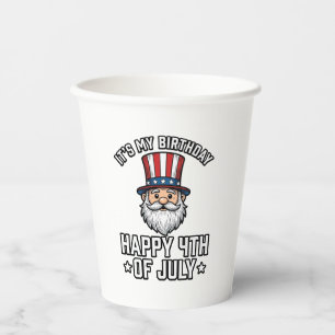 4th of July Birthday Gnome Patriotic Shirt Design_ Paper Cups