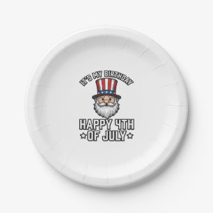 4th of July Birthday Gnome Patriotic Shirt Design_ Paper Plate