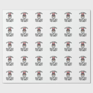4th of July Birthday Gnome Patriotic Shirt Design_ Wrapping Paper
