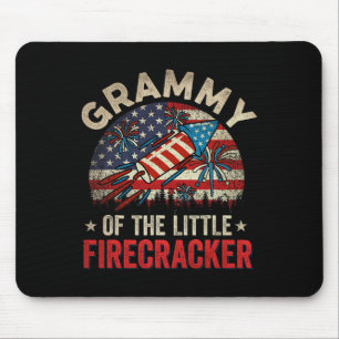 4th Of July Birthday Grammy Of The Little Firecrac Mouse Pad