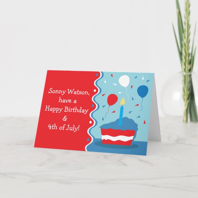 4th of July Birthday Greeting Card (Front)