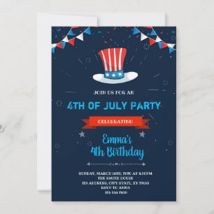 4th of july birthday invitation
