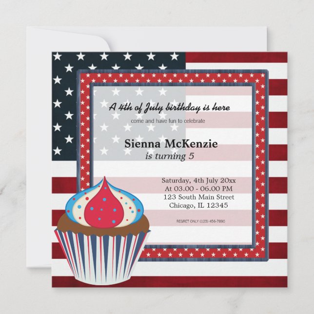 4th of July birthday Invitation (Front)