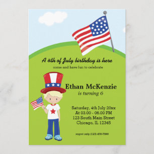 4th of July birthday Invitation