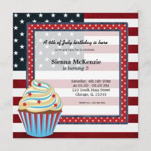 4th of July birthday Invitation