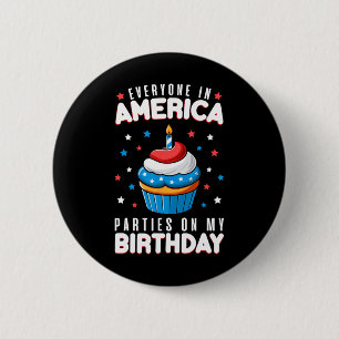 4th Of July Birthday Party Boy Girl Fourth Of July 6 Cm Round Badge