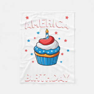 4th Of July Birthday Party Boy Girl Fourth Of July Fleece Blanket