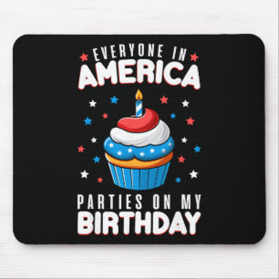 4th Of July Birthday Party Boy Girl Fourth Of July Mouse Pad