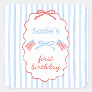 4th of July Birthday Square Sticker