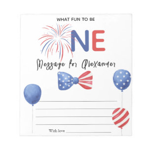 4th of July Birthday Time Capsule Message Notepad
