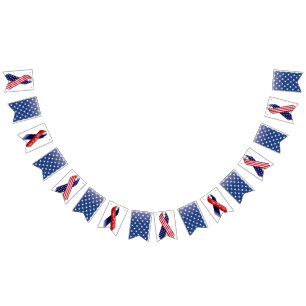 4th of July, Blue with White Stars Bunting