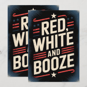 4th of July Booze Party Red White and Booze Announcement