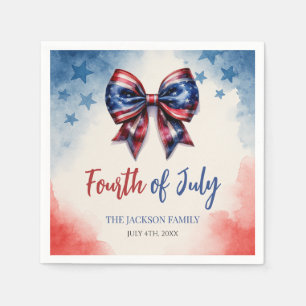 4th of July Bow Patriotic Party Napkin