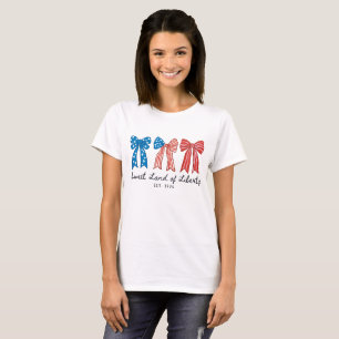 4th of July Bow Patriotic Ribbon  T-Shirt