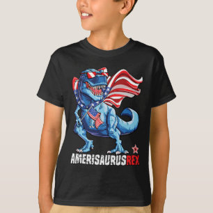 4th Of July Boys Girls Men Amerisaurus T Rex Funny T-Shirt