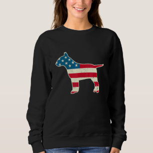 4th Of July Bull Terrier Dog American Flag Usa Sweatshirt