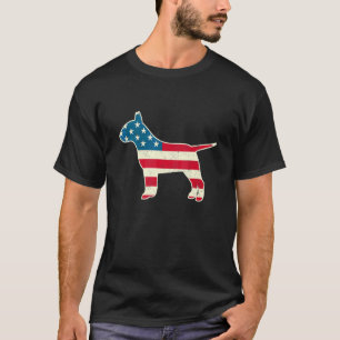 4th Of July Bull Terrier Dog American Flag Usa T-Shirt
