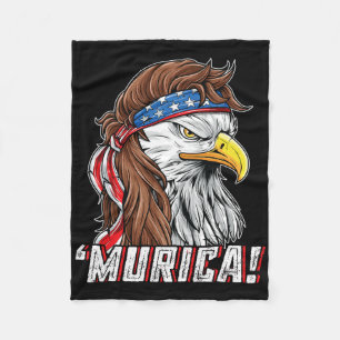 4th Of July Byld Eagle Mullet Murica Usa Usa Meric Fleece Blanket