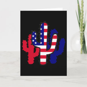 4th Of July Cactus Serape Women Men  Card