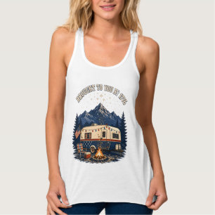 4th Of July Camping Trailer Mountains Singlet