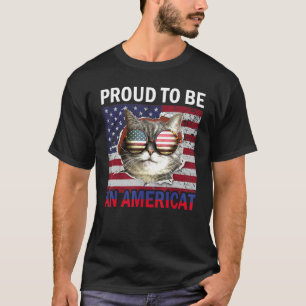 4th Of July  Cat American Flag Glasses 1 T-Shirt