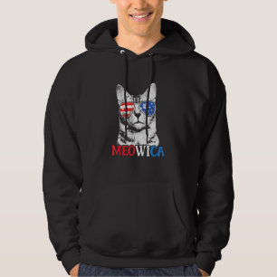 4th Of July Cat Day Of Independence Meowica Cat Hoodie