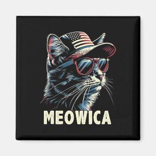 4th Of July Cat Meowica Cat Lover Usa America  Magnet