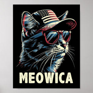 4th Of July Cat Meowica Cat Lover Usa America Poster