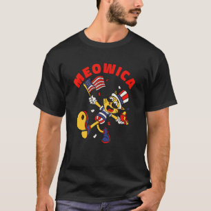 4th Of July Cat Meowica Merica American Flag Usa P T-Shirt